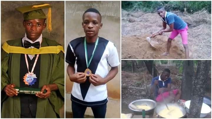 First Class Graduate Emmanuel Nworie, 27, struggles to make a living as he turned to farming