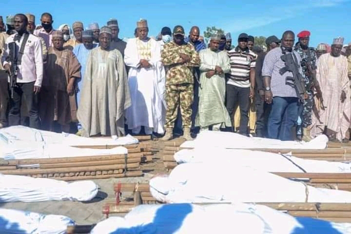 Zabarmari: Zulum leads horrified kinsmen to bury 43 farmers killed by Boko Haram
