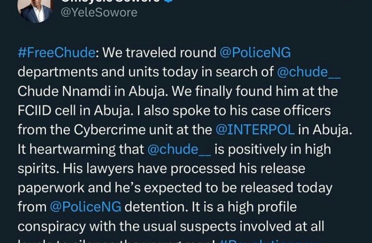 Photonews: Sowore Gives Update On Chude’s Case, Says He Will Be Released Soon
